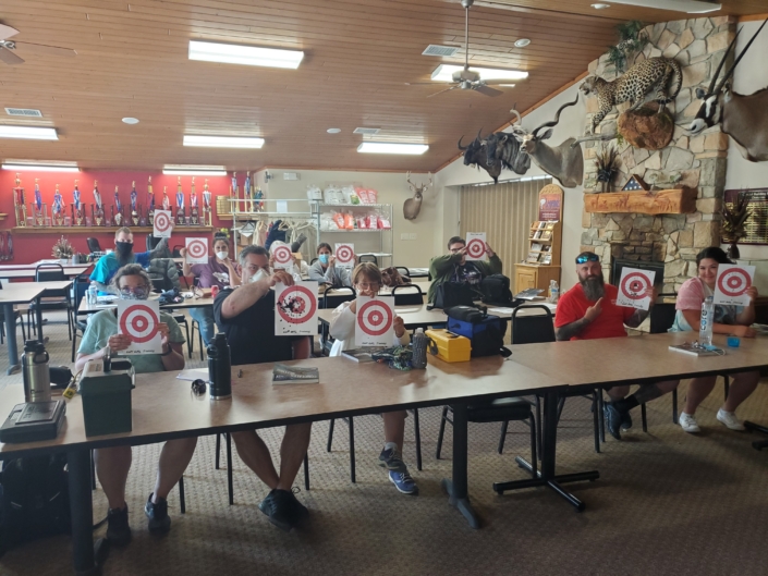 A Gun Girl Training CPL class in the classroom at Kent County Conservation League